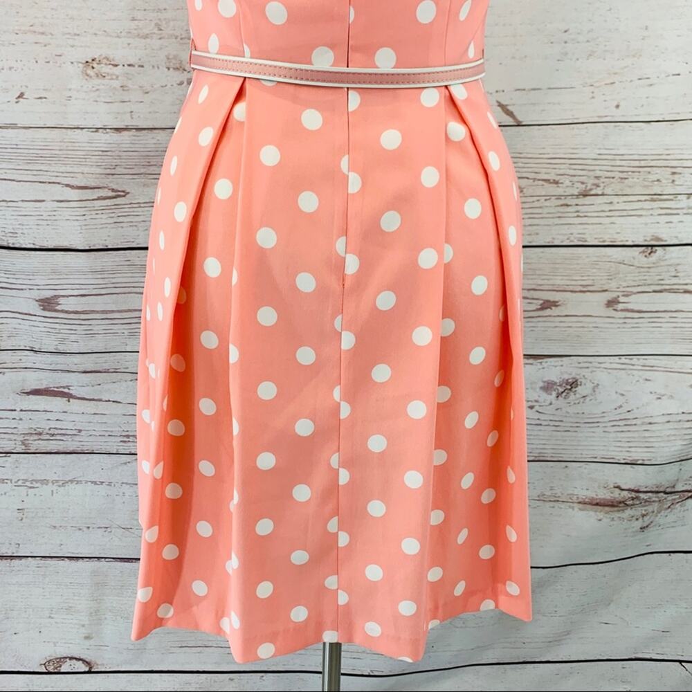 Madison Leigh peach and white dot with belt dress - Picture 10 of 12